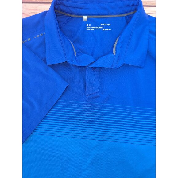 Under Armour Mens HeatGear Blue Gradient Polo XL - Picture 4 of 9